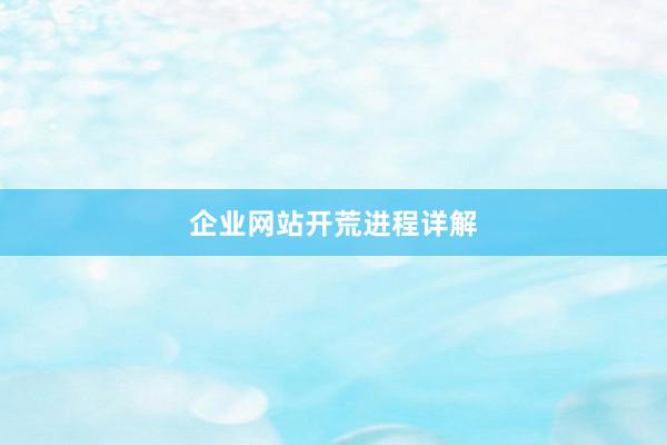 企业网站开荒进程详解